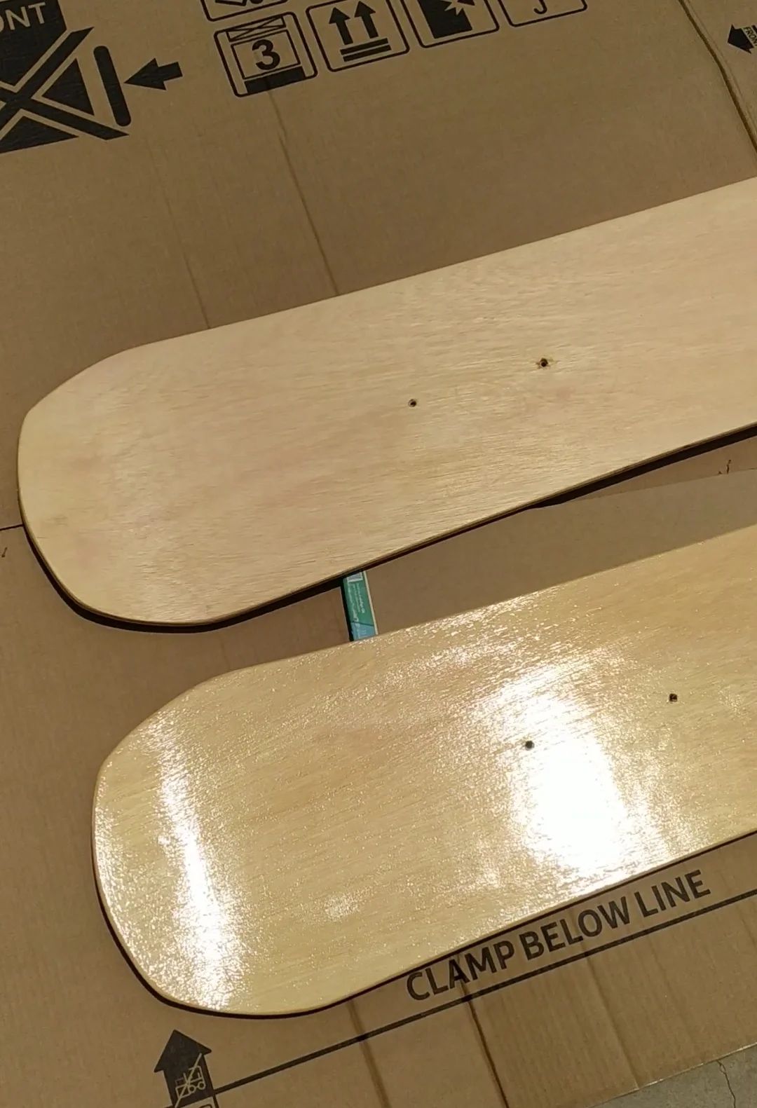Detalle de los materiales y acabados del sandboard