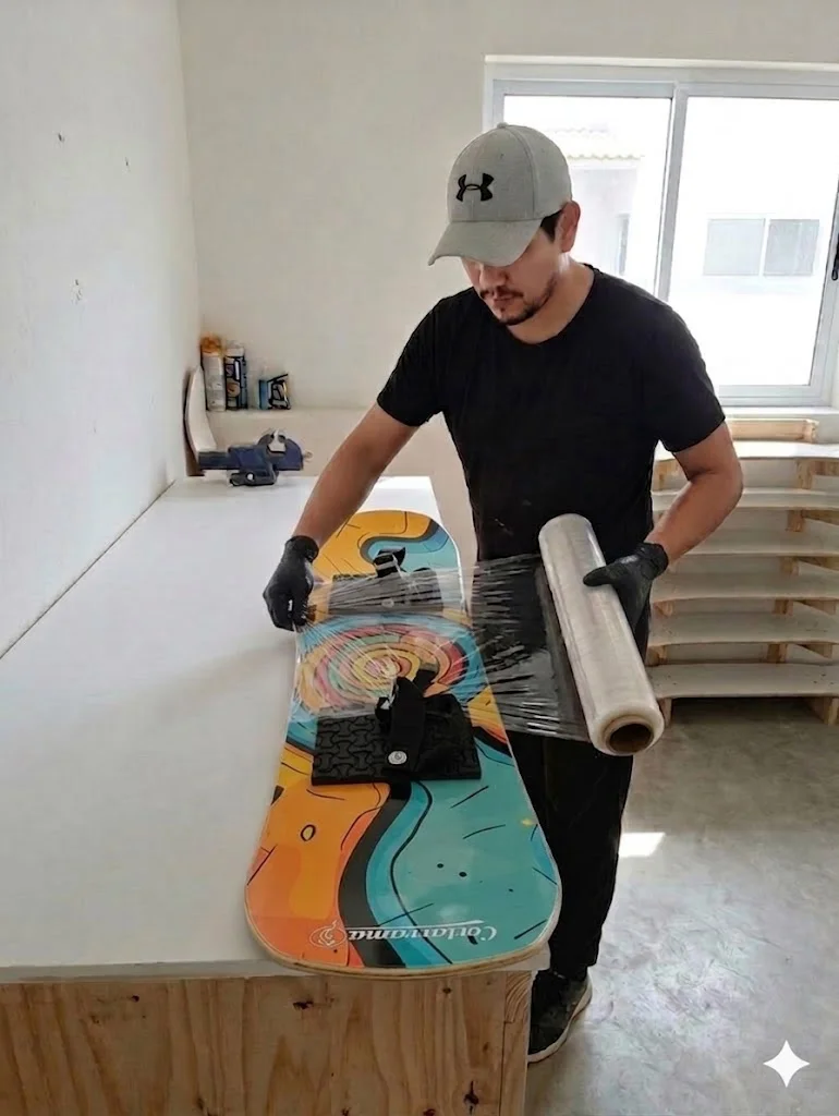 José Antonio fabricando una tabla en el taller de Cortarrama